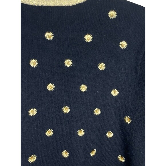 Vintage Charter Club petites by Jane Justin‎  Lambswool Angora Black Cardigan L - Picture 3 of 12